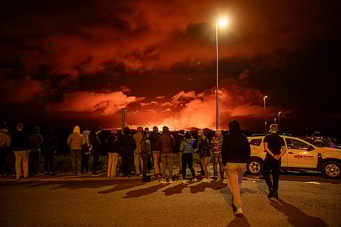 Iceland Volcano Eruption: People gather at the volcanic site